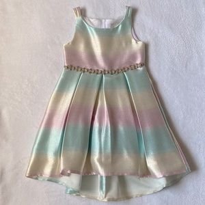 Rare Editions Ombre Pink/Multi High-Low Dress 3T